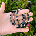1 Strand Stretch Natural Multi-color Tourmaline Beaded Gemstone Bracelet, 6mm Beads, Length Selections: 7 inch/7.5 inch/8 inch