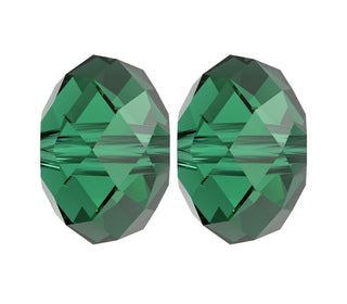 24pcs Adabele Austrian Faceted Rondelle Crystal Beads #5040, Emerald (Green), Size Selections: 6x4mm, 8x6mm, 10x8mm