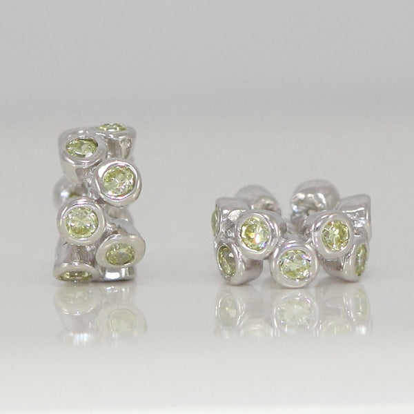 1pc Real 925 Sterling Silver Charm, August Birthstone Spacer Bead, Cubic Zirconia CZ Green Peridot Gemstone, Compatible with Pandora all Other Charm Bracelets, EC553