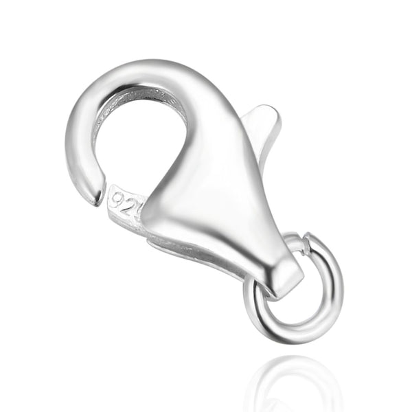 2pcs 925 Sterling Silver Lobster Claw Clasps, Size Selections: 10mm/11mm/13mm/15mm