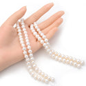 Adabele Natural Potato Round Pearl Beads, White Cultured Freshwater Pearls, 8- 9mm, 1 Strand/14 Inch, FP3-89