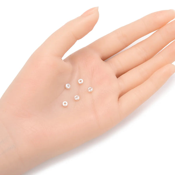 10pcs 925 Sterling Silver Puffy Rondelle Spacer Beads, Size Selections: 4mm/5mm/6mm/8mm