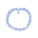 1 Strand Stretch Natural Blue Lace Agate Free Form Gemstone Bracelet, 7-10mm Beads, Length Selections: 7 inch/7.5 inch