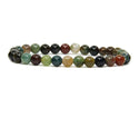 1 Strand Stretch Natural Indian Agate Beaded Gemstone Bracelet, 6mm Beads, Length Selections: 7 inch/7.5 inch/8 inch