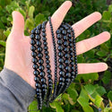 Natural Grade A Black Tourmaline Gemstone Round Beads, 15 Inch/1 Strand, Size Selections: 4mm/6mm/8mm