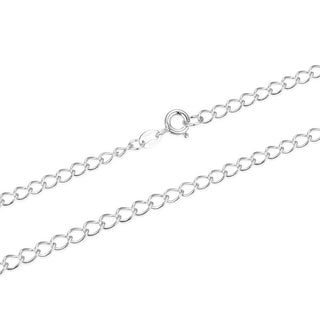 1pc 925 Sterling Silver Twisted Curb Link Cable Chain Necklace, Tarnish Resistant Rhodium Plated, 3.4mm, Large, Length Selections: 18/20/26/28 inch