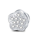 Real 925 Sterling Silver Sparkle Flower Cubic Zirconia Bead Charm