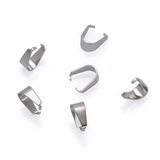 300pcs 304 Stainless Steel 8.3mm Pinch Bail Pendant Clasp