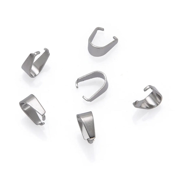 300pcs 304 Stainless Steel 8.3mm Pinch Bail Pendant Clasp