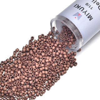 7.5g Miyuki Delica 11/0 Seed Beads, Opaque Matte Copper-Plated DB340