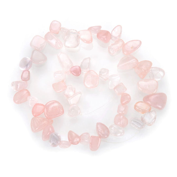 Natural Pink Rose Quartz Pink Crystal Gemstone Petal Keishi Beads, Irregular, 10mm-20mm, Hole ID 1mm, 1 Strand/15 Inch, GZ6-10
