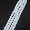 140pcs Creative Club Faceted Round Crystal Glass Beads, White Opal, 8mm, Hole ID 1mm, CC2R834