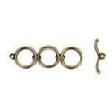 Adabele 20 Sets Adjustable 3-Ring Toggle Clasp, T-Bar Jewelry Closure, 14.3mm, Tarnish Resistant Antique Bronze, MC-AF64