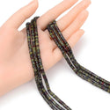 Natural Dragon Bloodstone Jasper Gemstone Heishi Tube Rondelle Beads, 4x2mm/Small, Hole ID 0.9mm, 14.5 Inch/1 Strand, GH-C22