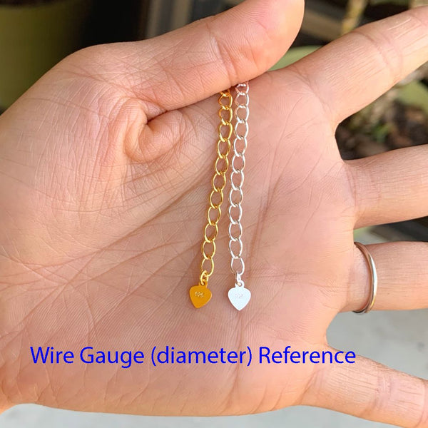 2pcs 925 Sterling Silver Chain Extender with Clasp, Heart Drop Cable Chain Extension, Length Selections: 2 inch/3 inch/4 inch/5 inch/6 inch