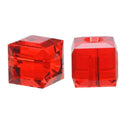 24pcs Adabele Austrian Faceted Cube Crystal Beads #5601, Light Siam Red, Size Selections: 4mm/6mm/8mm