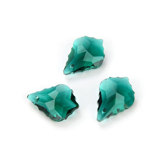 20pcs Creative Club Faceted Crystal Glass Baroque Chandelier Pendant Drops, May Emerald Green Birthstone, 22x13mm Large, Hole ID 1mm, CCF-24