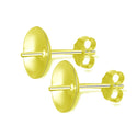 100pcs Tarnish Resistant Earring Posts Glue In Cup Settings, with 100pcs Earring Backs, 18K Yellow Gold Plated Brass, Cup Size Selections: 4mm/6mm/8mm