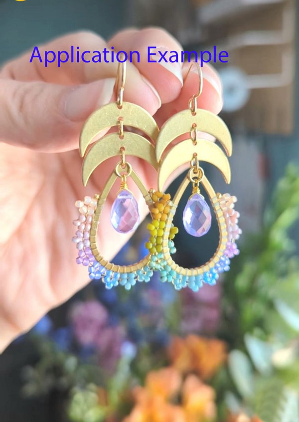 10pcs 21mm 2-Hole Moon Links, Tarnish Resistant, 18K Yellow Gold Plated Brass, BFW-C10