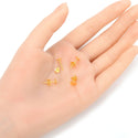 4 Pairs 925 Sterling Silver Earring Posts, 18K Yellow Gold Plated, Glue On Flat Board, 0.7mm/21 Gauge Pin, 8pcs Earring Backs, Flat Board Selections: 3/4/6/8mm