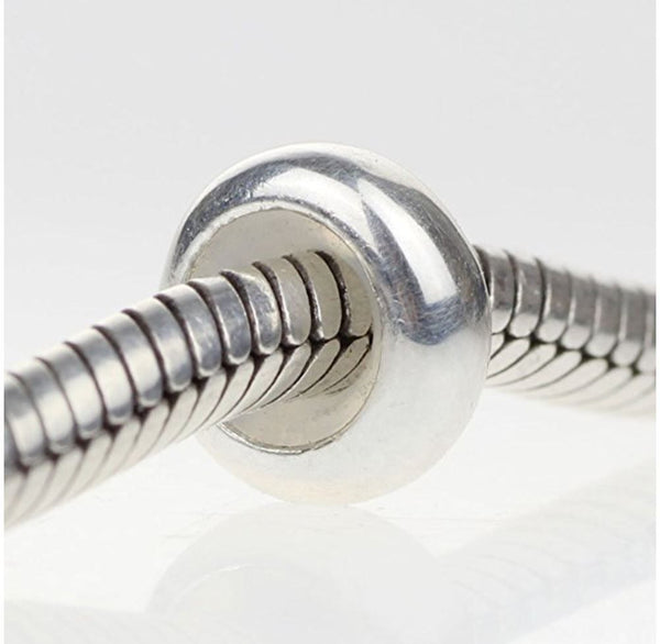 2pcs 925 Sterling Silver Rubber Charm Holder Bead Stopper, Compatible with Pandora All Other 3mm Charm Bracelet, EC27-A3