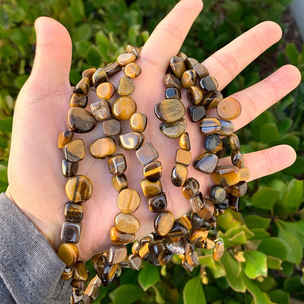 Natural Gold Yellow Tigers Eye Gemstone Petal Keishi Beads, Irregular, 10mm-20mm, Hole ID 1mm, 1 Strand/15 Inch, GZ6-7