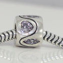 1pc Real 925 Sterling Silver Heart Bead, June Birthstone Charm Cubic Zirconia CZ Gemstone, Compatible with Pandora all Other Charm Bracelets, EC612