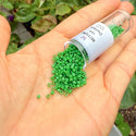 7.5g Miyuki Delica 10/0 Tube Seed Beads, Opaque Green DBM724