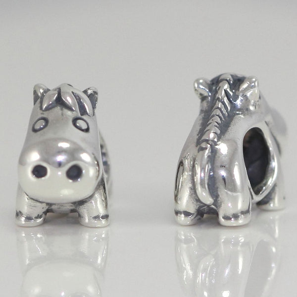 1pc Cute Solid 925 Sterling Silver Horse Charm Good Luck Bead, Compatible with Pandora All Other Charm Bracelets, EC2-M2