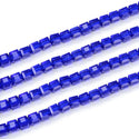 100pcs Creative Club Faceted Cube Crystal Glass Beads, Cobalt Blue, 8mm, Hole ID 1mm, CCC825