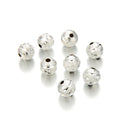 100pcs Sparkle Diamond Cut Round Beads, Sterling Silver Plated Brass, Size Selections: 6mm/8mm/10mm