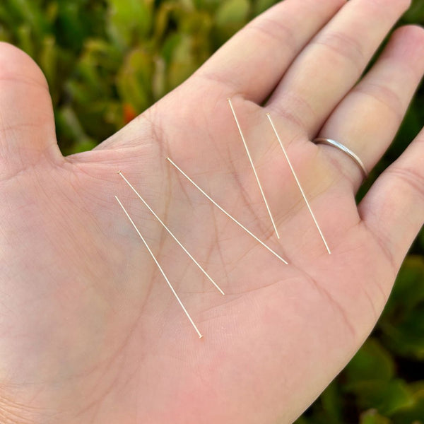 20pcs Real 1/20 14K Gold Filled Flat Head Pins Headpin, Thin 26 Gauge/0.4mm, Length Selections: 1 inch/1.5 inch