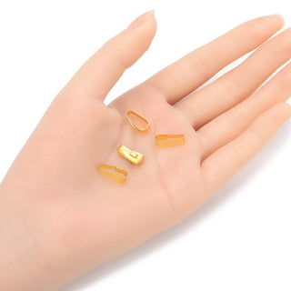 10pcs 925 Sterling Silver Snap On Bails, Real 18K Yellow Gold Plated, Size Selections: 8x2.7mm, 9x3.3mm, 13x4.2mm