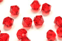 50pcs Preciosa Faceted Bicone Crystal Beads, Light Siam Red, 6mm, Hole ID 1mm, Pre-B606