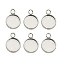 50pcs 304 Stainless Steel Round Bezel Cup Connector Settings (6mm/8mm/10mm/12mm)