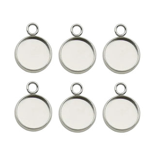 50pcs 304 Stainless Steel Round Bezel Cup Connector Settings (6mm/8mm/10mm/12mm)