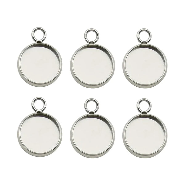 50pcs 304 Stainless Steel Round Bezel Cup Settings (6mm/8mm/10mm/12mm)