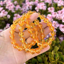 1 Strand Stretch Natural Yellow Citrine Beaded Gemstone Bracelet, 10mm Bead, Length Selections: 7 inch/7.5 inch/8 inch/8.5 inch