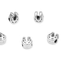 20pcs Cute Horse Shoe Symbol of Luck Large Hole Beads, Hole ID 4.5mm, Antique Silver, Zinc Alloy Metal, MEC-F4