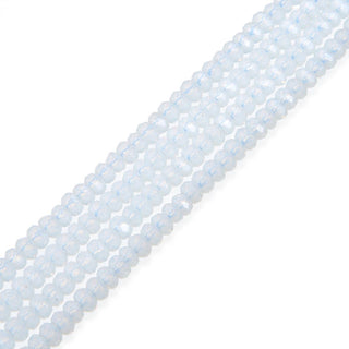Natural Opal White Quartz Gemstone Faceted Rondelle Beads, 4x2mm/Small, Hole ID 0.9mm, 14 Inch/1 Strand, GH1R-15