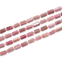 Natural Pink Rhodonite Gemstone Faceted Tube Beads, 13x7mm, Hole ID 1mm, 15 Inch/1 Strand, GZ8-8