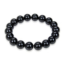 1 Strand Stretch Natural Black Agate Beaded Gemstone Bracelet, 10mm Bead, Length Selections: 7 inch/7.5 inch/8 inch/8.5 inch