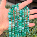 AAA Natural Banded Green Agate Gemstone Round Beads, 15 Inch/1 Strand, Size Selections: 4mm/6mm/8mm/10mm