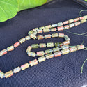 Natural Unakite Red Green Jasper Gemstone Faceted Tube Beads, 12x7mm, Hole ID 1mm, 15 Inch/1 Strand, GZ8-3