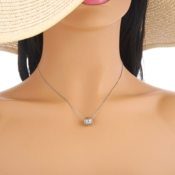 1pc 925 Sterling Silver Round Flower Pattern November Birthstone Bead Charm, Yellow Topaz Cubic Zirconia CZ, 11.2x9.5mm, Hole ID 4.5mm, EC1-G11