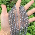 200pcs Creative Club Faceted Round Crystal Glass Beads, Silver Champagne, 6mm (0.24 inch), Hole ID 1mm, CC2R629