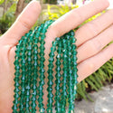 250pcs Creative Club Faceted Bicone Crystal Glass Beads, Emerald Green, 6mm (0.24 Inch), Hole ID 1mm, CCB624