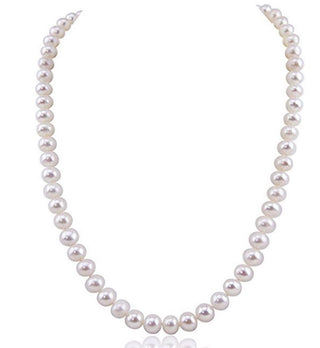Natural Grade AA+ Potato Round White Cultured Freshwater Pearl Necklace, 7-8mm Pearl Strand, Length Selections: 16 inch/18 Inch