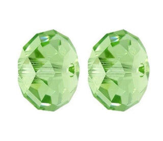 24pcs Adabele Austrian Faceted Rondelle Crystal Beads #5040, Peridot (Green), Size Selections: 6x4mm, 8x6mm, 10x8mm