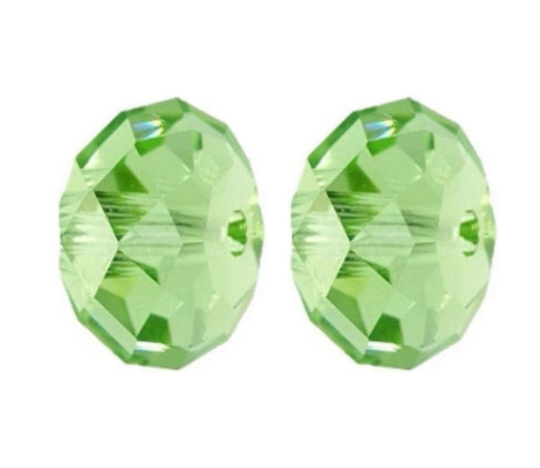 24pcs Adabele Austrian Faceted Rondelle Crystal Beads #5040, Peridot (Green), Size Selections: 6x4mm, 8x6mm, 10x8mm